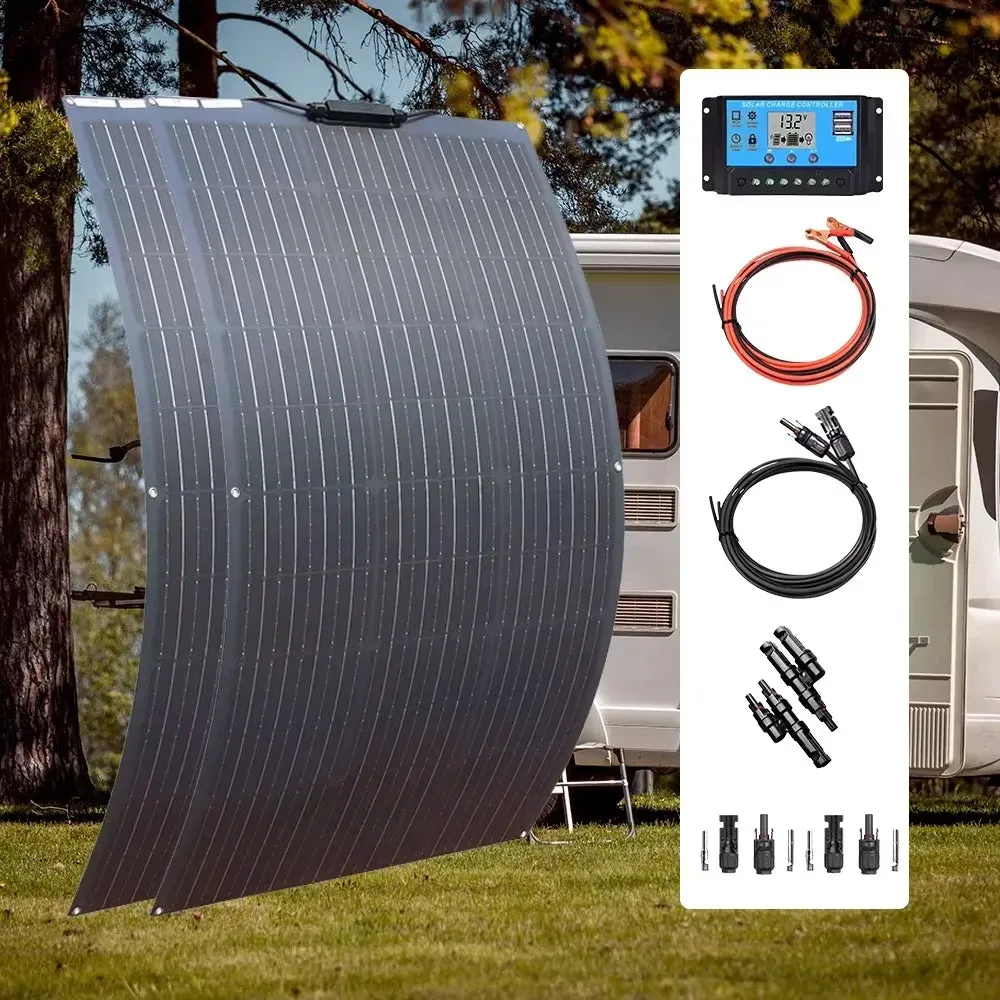 100W 200W 300W 400W Solar Panel Kit or 18V Flexible Mono Photovoltaic Solar Plate Power 12V 24V Camping Car Solar Panels