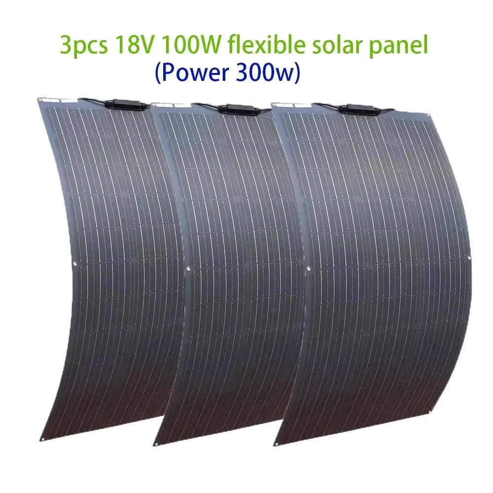 100W 200W 300W 400W Solar Panel Kit or 18V Flexible Mono Photovoltaic Solar Plate Power 12V 24V Camping Car Solar Panels
