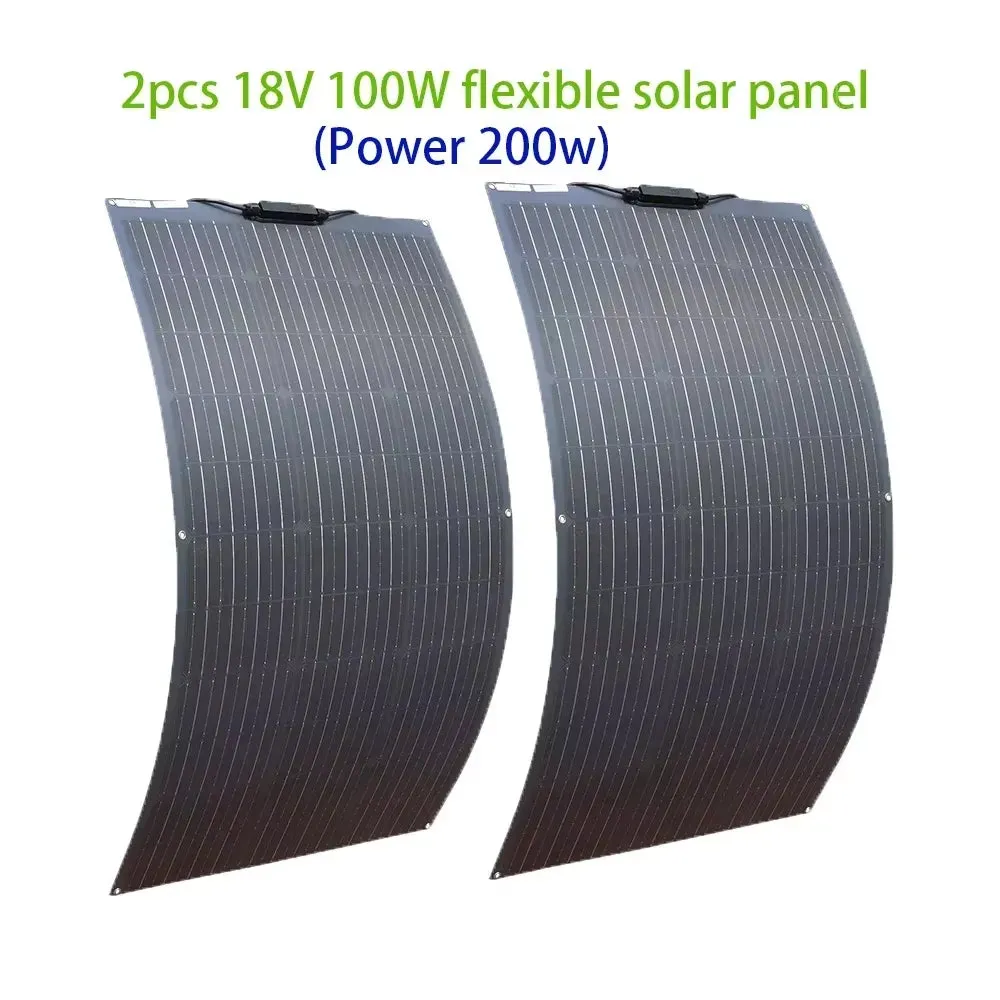 100W 200W 300W 400W Solar Panel Kit or 18V Flexible Mono Photovoltaic Solar Plate Power 12V 24V Camping Car Solar Panels