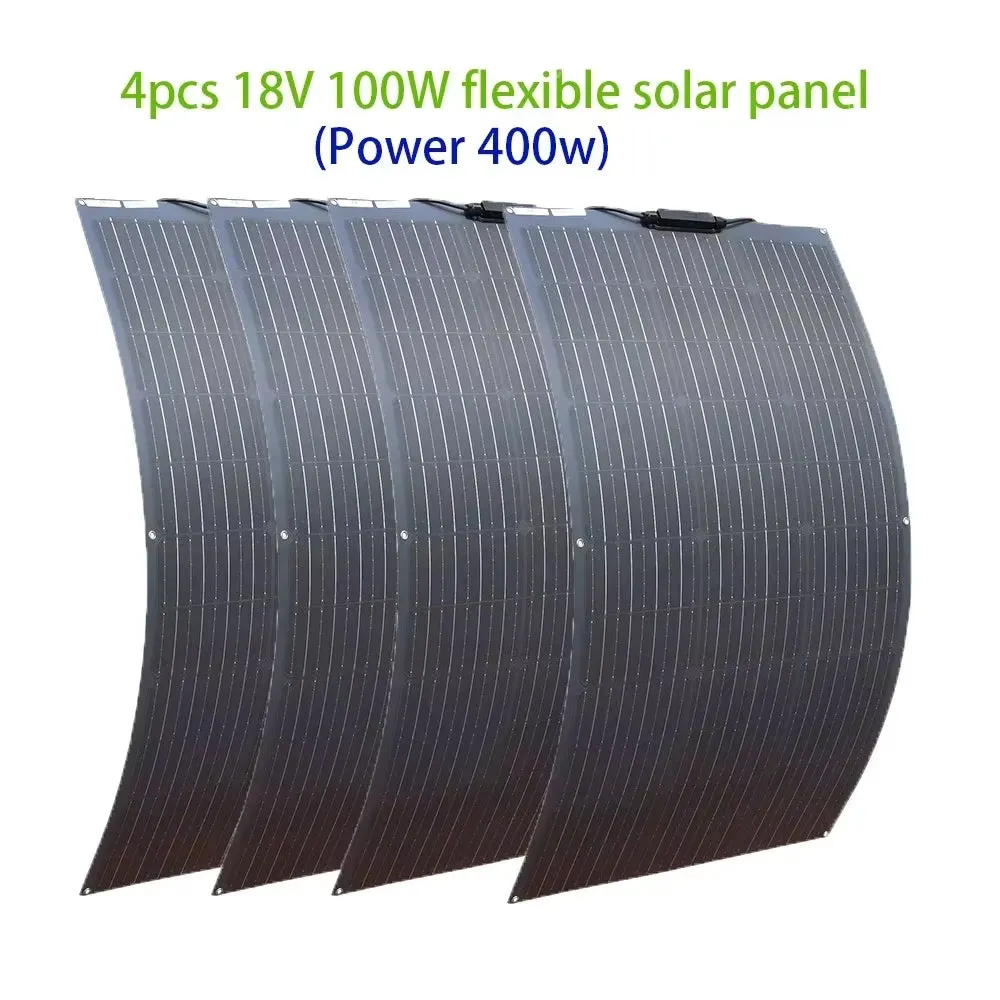 100W 200W 300W 400W Solar Panel Kit or 18V Flexible Mono Photovoltaic Solar Plate Power 12V 24V Camping Car Solar Panels