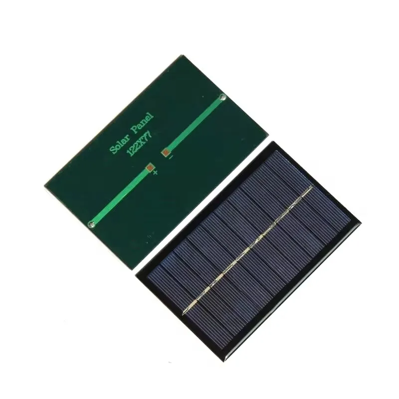 1.4W 5V 280MA Mini Solar Cell Module Polycrystalline Solar Panel Charger for 3.7V Battery 122*77MM Wholesale 500Pcs