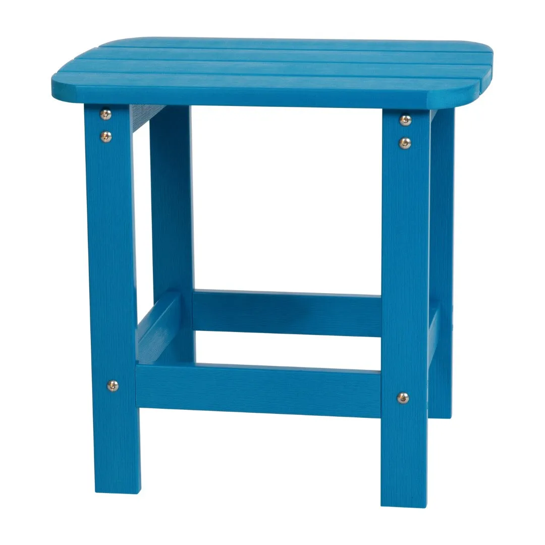 2-Pack Folding Adirondack Chairs Set with Side Table - Commercial Grade, All-Weather Resin