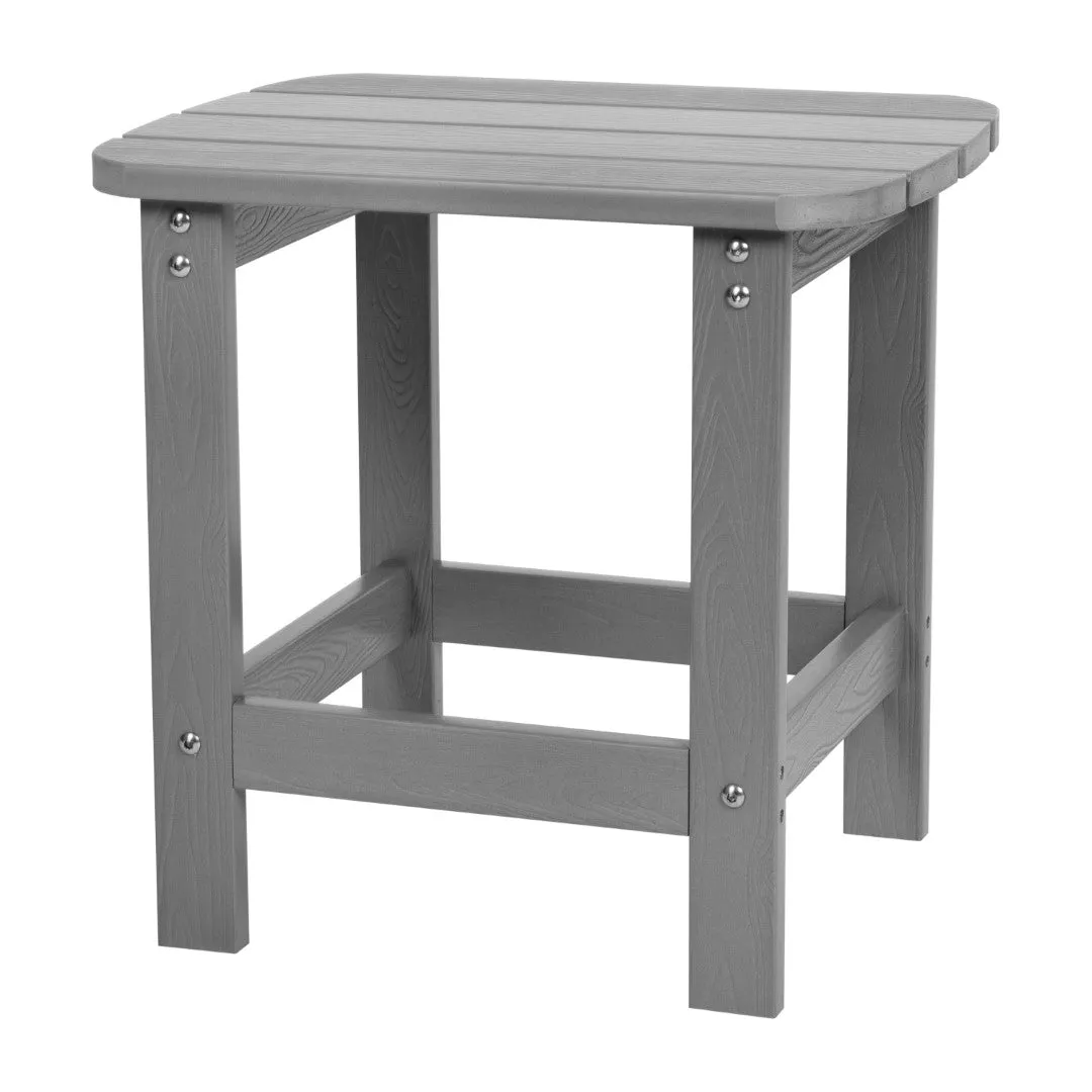 2-Pack Folding Adirondack Chairs Set with Side Table - Commercial Grade, All-Weather Resin