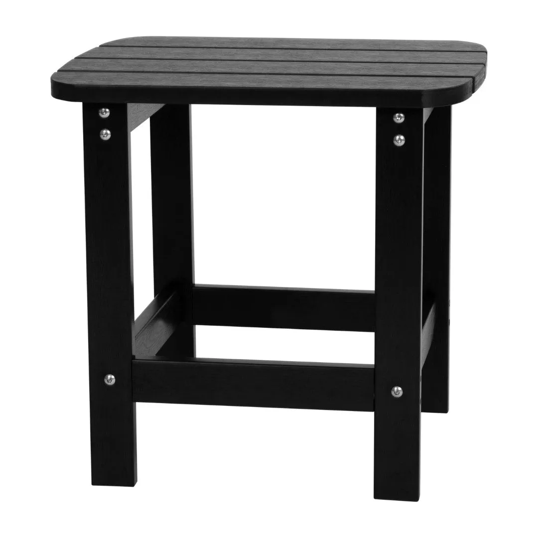 2-Pack Folding Adirondack Chairs Set with Side Table - Commercial Grade, All-Weather Resin