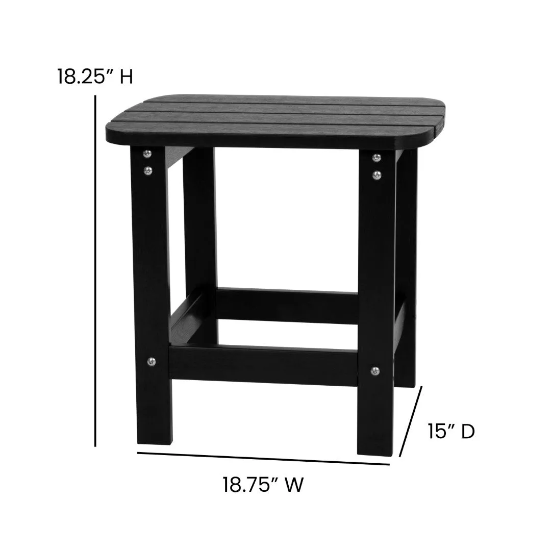 2-Pack Folding Adirondack Chairs Set with Side Table - Commercial Grade, All-Weather Resin
