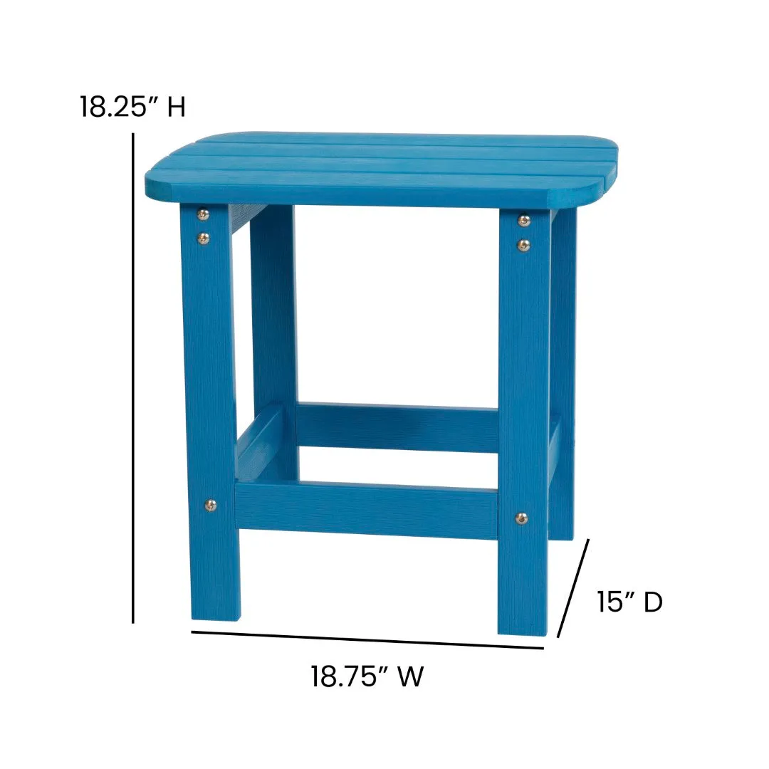 2-Pack Folding Adirondack Chairs Set with Side Table - Commercial Grade, All-Weather Resin