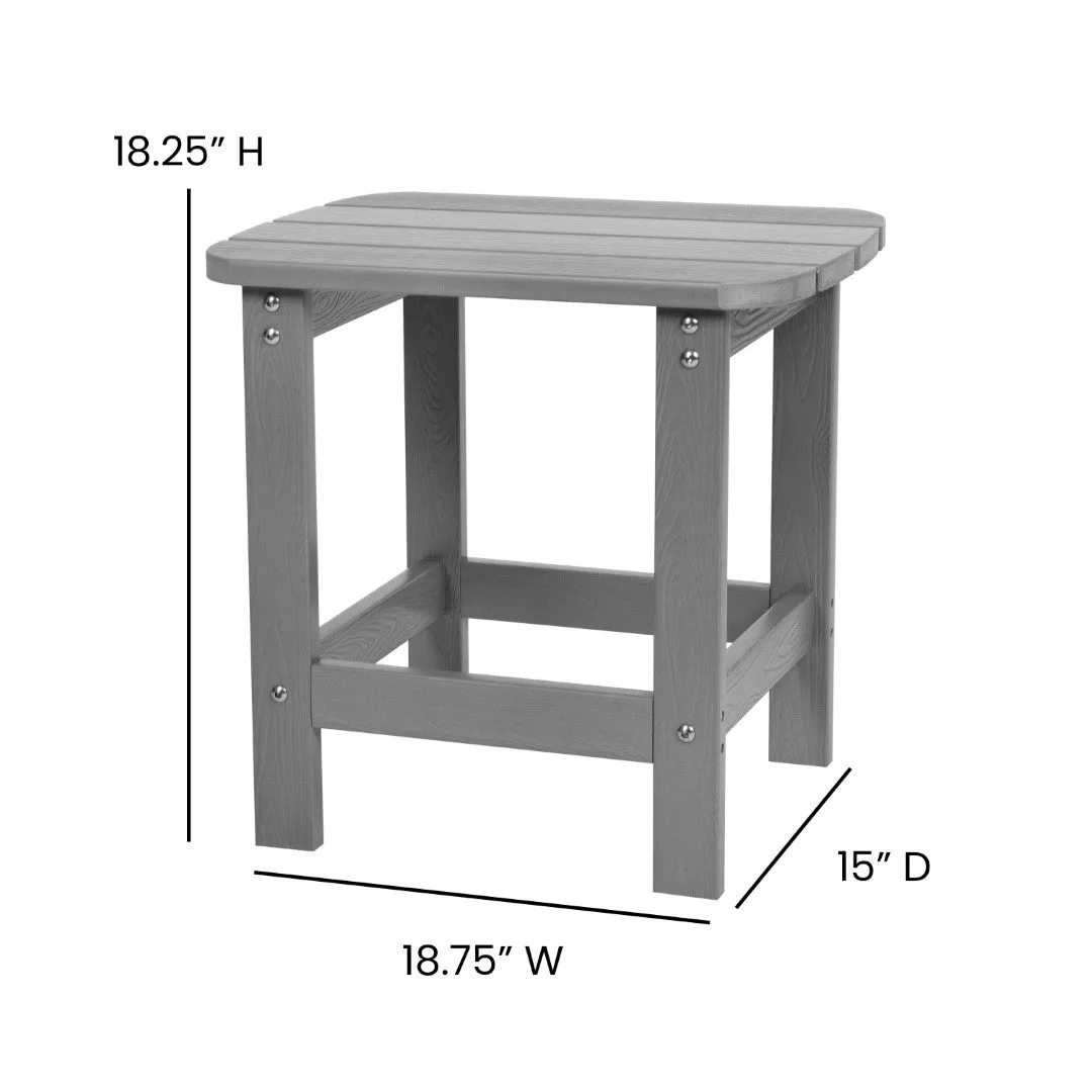 2-Pack Folding Adirondack Chairs Set with Side Table - Commercial Grade, All-Weather Resin