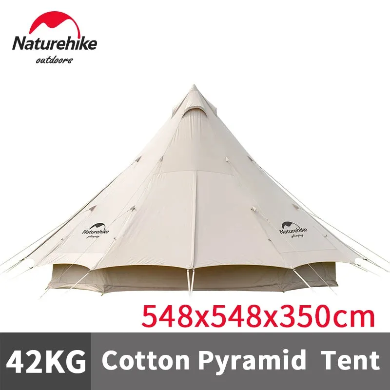 3-4 Persons Pyramid Camping Tent 20M² Large Spaces Luxury Tent Extended Foyer Cotton Tent Brighten 20 Outdoor Travel