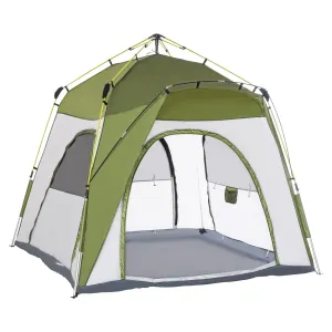 4 Person Automatic Camping Tent Outdoor Pop Up Tent Portable Backpacking Dome Shelter Green