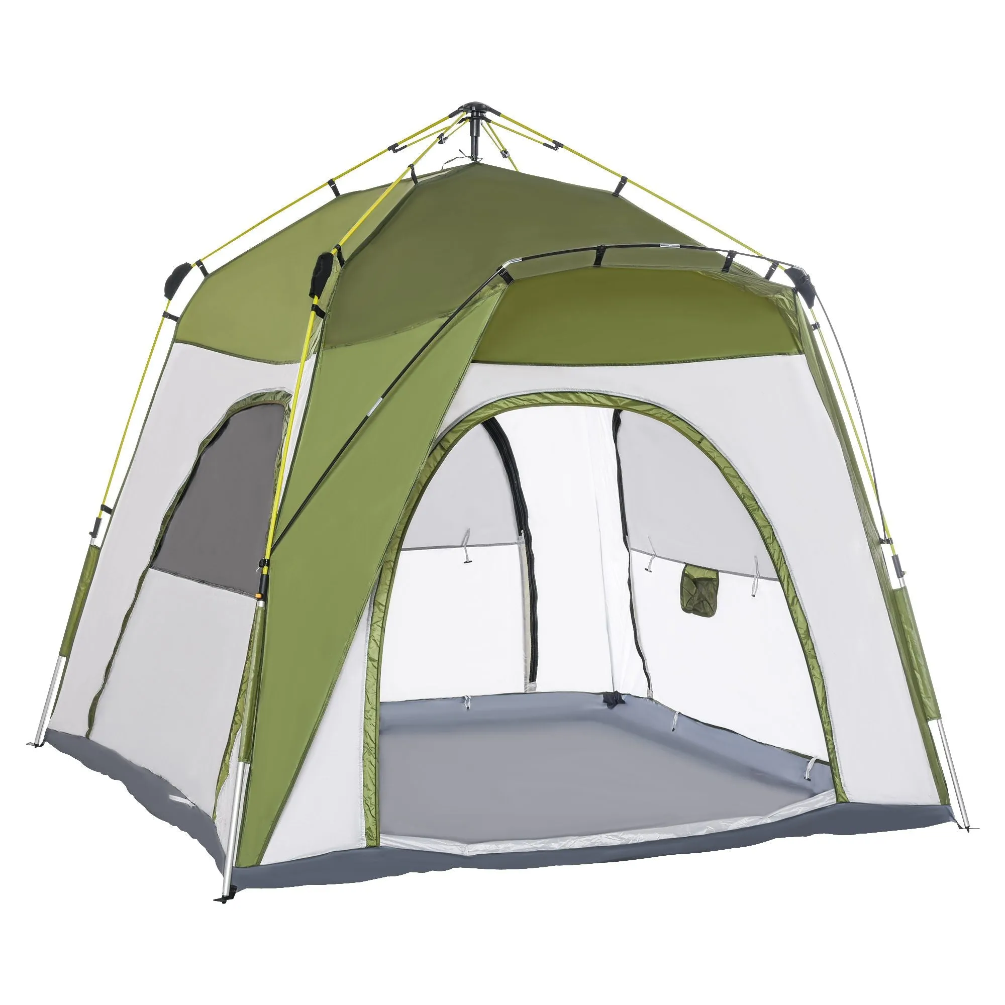 4 Person Automatic Camping Tent Outdoor Pop Up Tent Portable Backpacking Dome Shelter Green