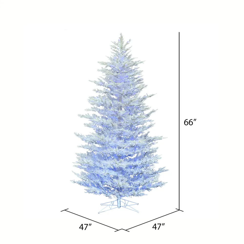 5.5'x47" Artificial Xmas Tree Low Voltage LED Pure White and Blue Light