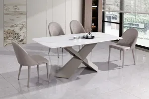 7 PC Marble Dining Table Set- Model #212