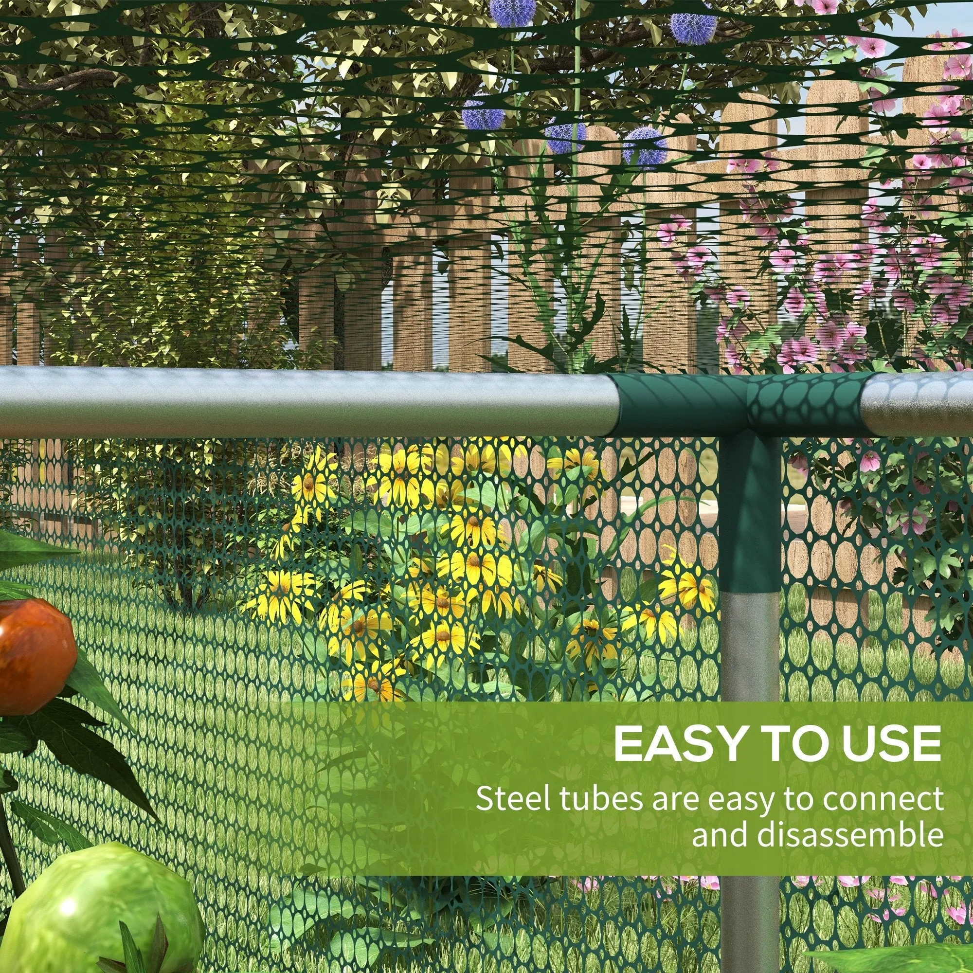 8' x 4' Plant Protection Cage with Door Green