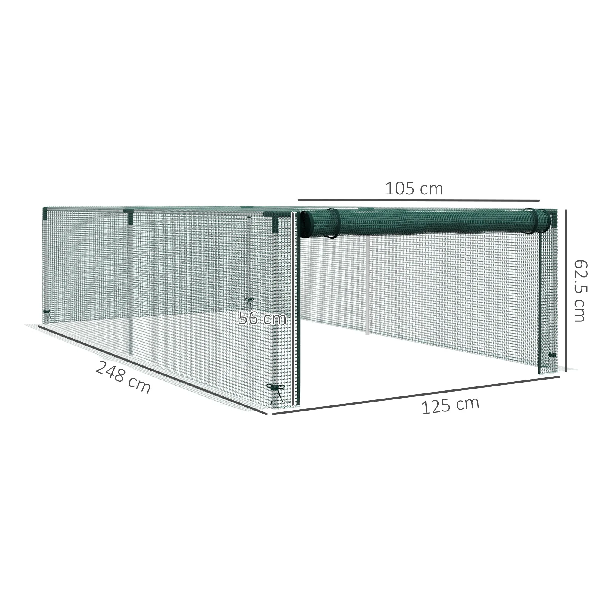 8' x 4' Plant Protection Cage with Door Green