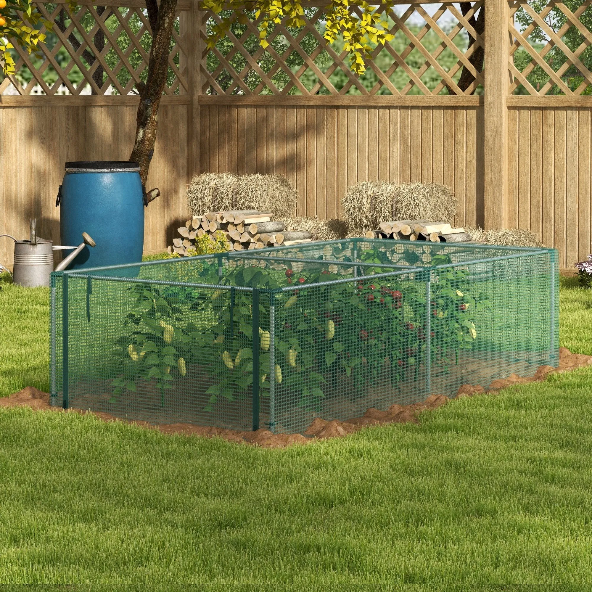 8' x 4' Plant Protection Cage with Door Green