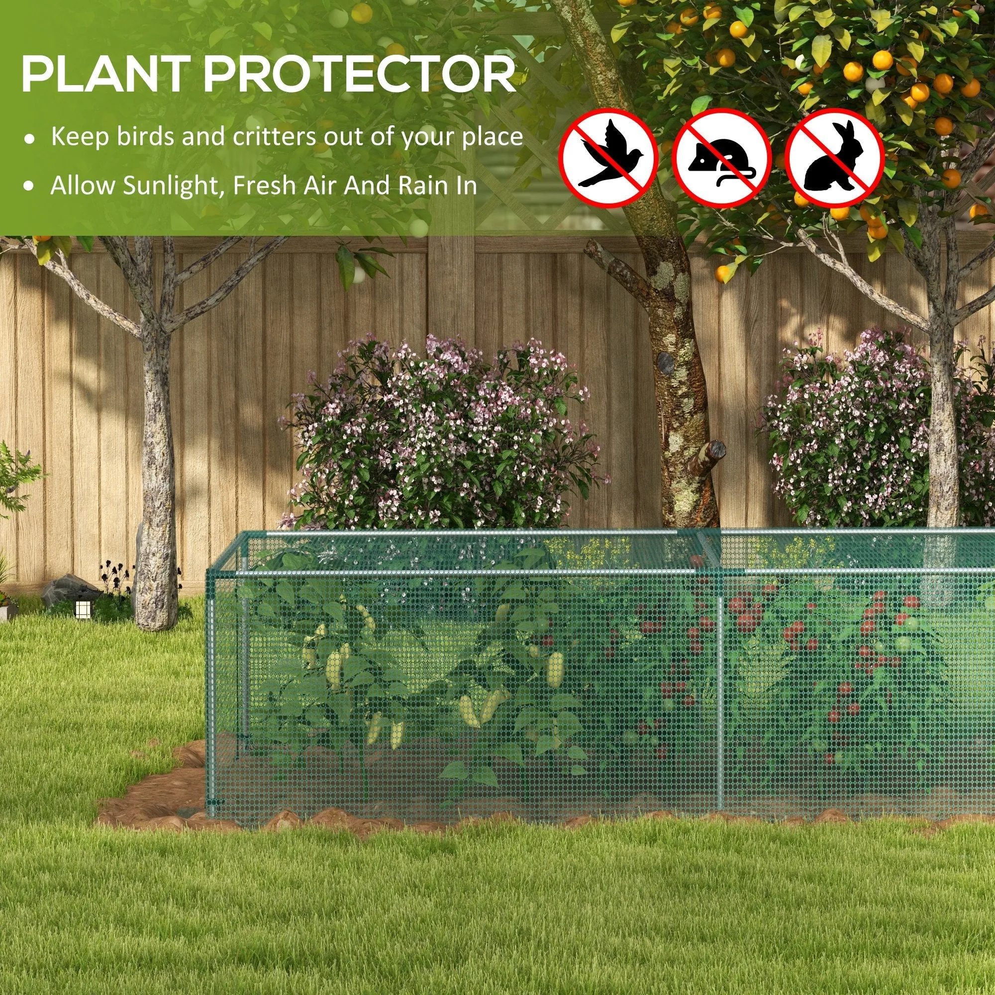8' x 4' Plant Protection Cage with Door Green