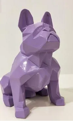 Abstract Geometric French Bulldog Resin Statue