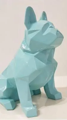 Abstract Geometric French Bulldog Resin Statue