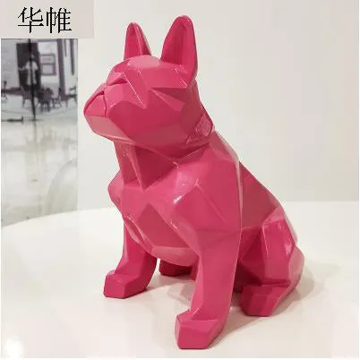 Abstract Geometric French Bulldog Resin Statue