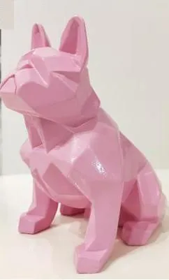 Abstract Geometric French Bulldog Resin Statue