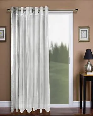 Atlantic Stripe Semi-Sheer Grommet Top Patio Panel