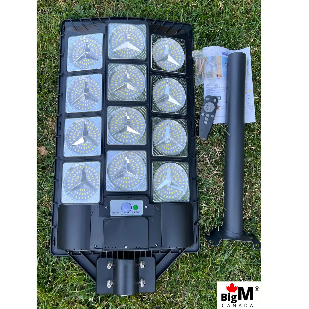 BigM 1200W Brightest Solar Street Lights for Commercial Parking lots