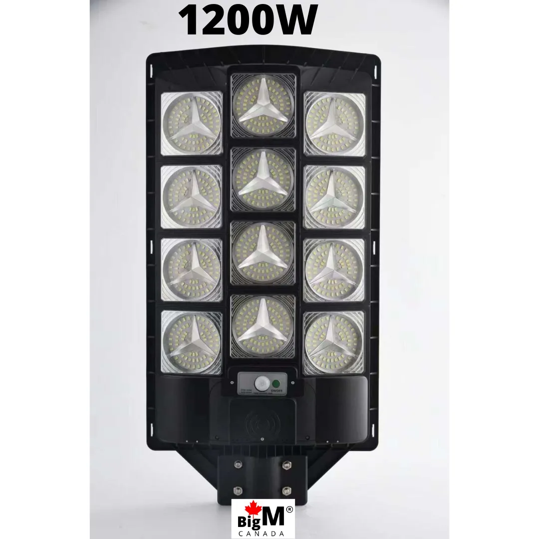 BigM 1200W Brightest Solar Street Lights for Commercial Parking lots