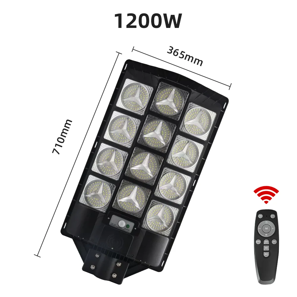 BigM 1200W Brightest Solar Street Lights for Commercial Parking lots