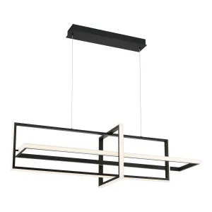 Bordo 56 in. 3 Lights LED Chandelier Black finish