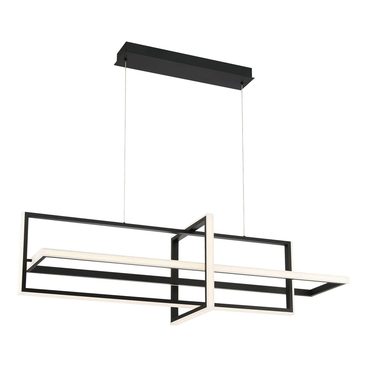 Bordo 56 in. 3 Lights LED Chandelier Black finish