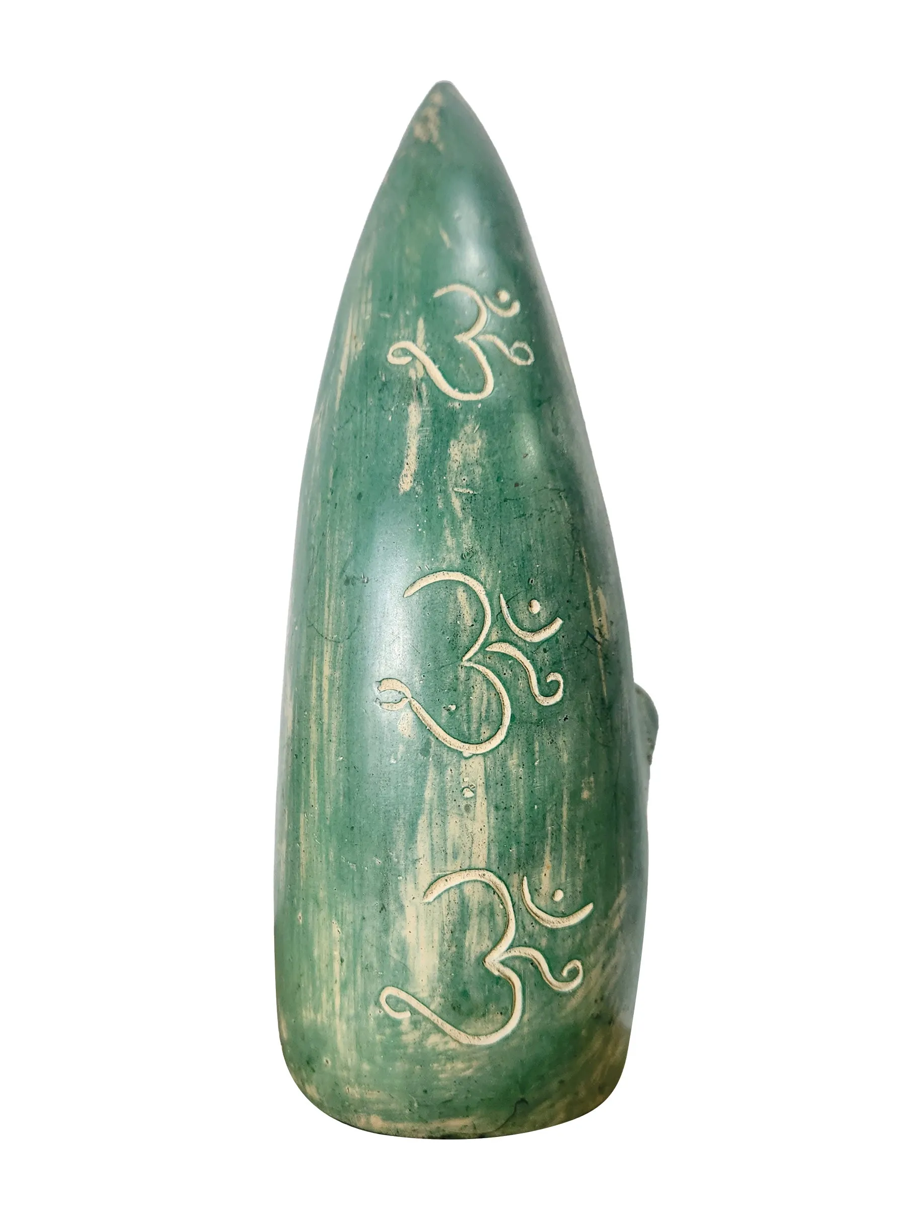 Brass Om Ganesh Statue Green Sand Finish