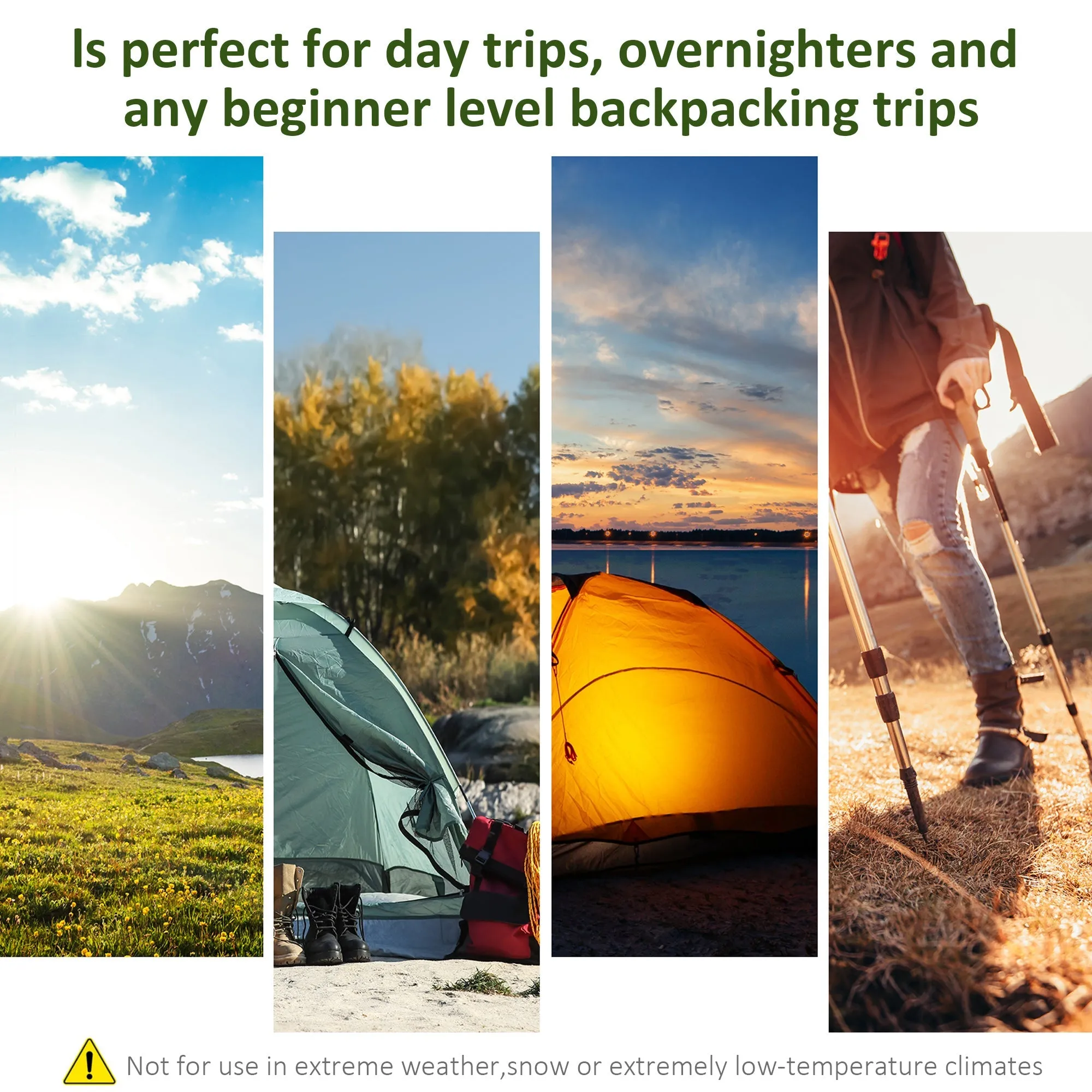Camping Tent Family Tent 4-8 Person 2 Room with Large Mesh Windows Easy Set Up for Backpacking Hiking Outdoor Green