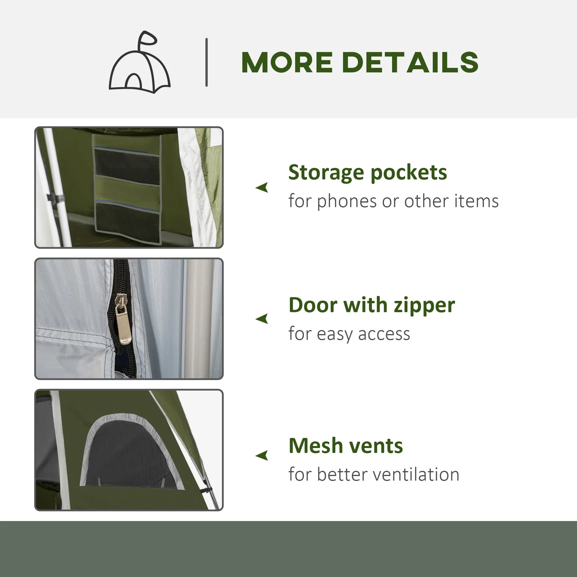 Camping Tent Family Tent 4-8 Person 2 Room with Large Mesh Windows Easy Set Up for Backpacking Hiking Outdoor Green