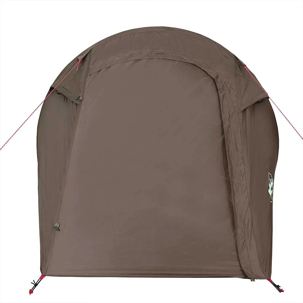 Camping Tent Tunnel 2-Person Brown Waterproof