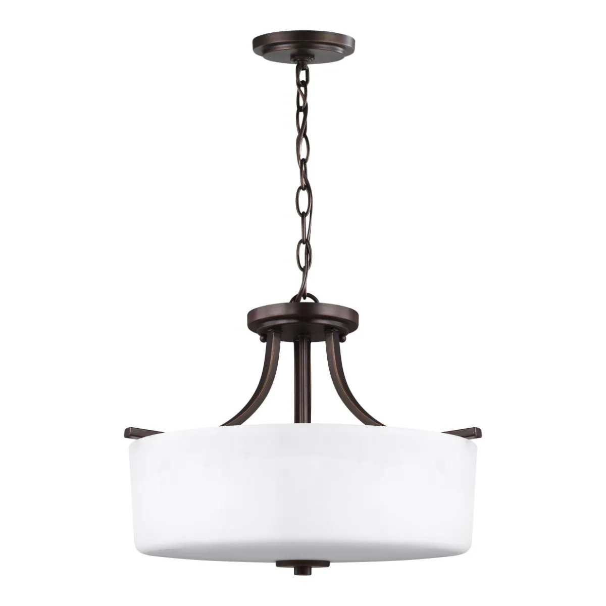 Canfield 16 in. 3 Lights LED Semi Flush Mount Light Bronze finish