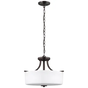 Canfield 16 in. 3 Lights LED Semi Flush Mount Light Bronze finish