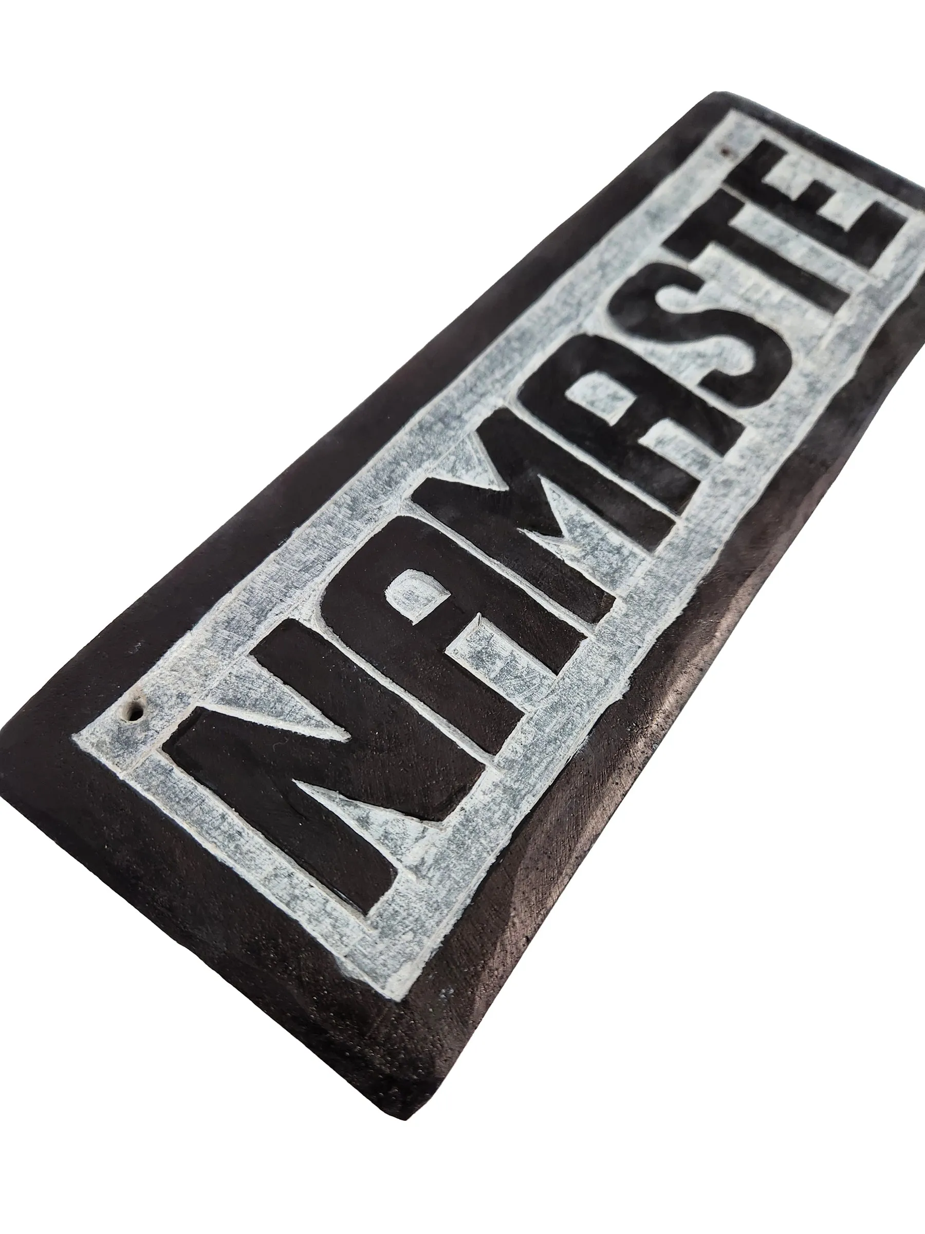 Carved Stone Wall Plaque "Namaste"