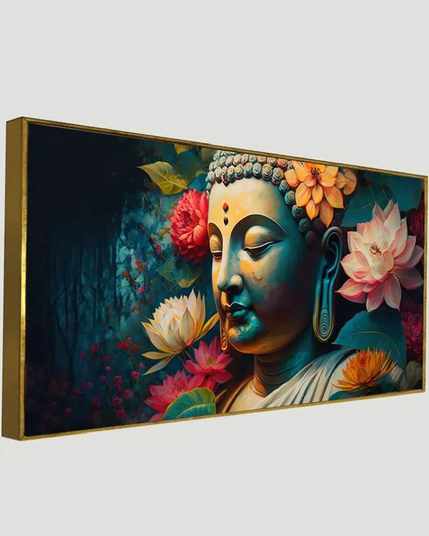 Colorful Buddha Statues Floating Frame Canvas Wall Painting