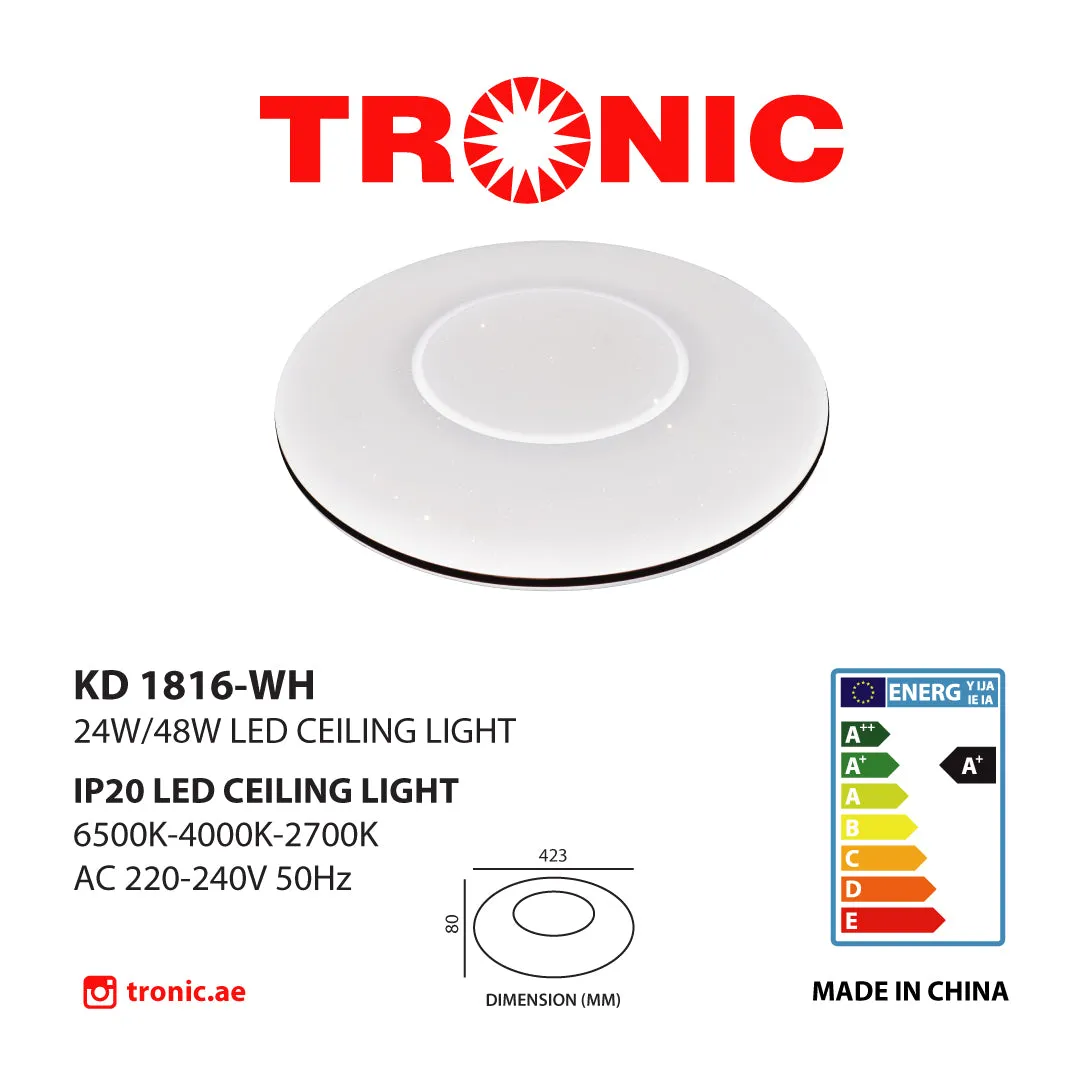 Crystal White Tri Colour 24W/48W LED Light