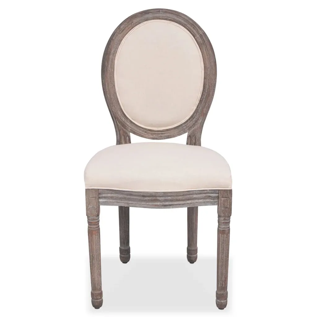 Dining Chairs 6 pcs Cream Fabric