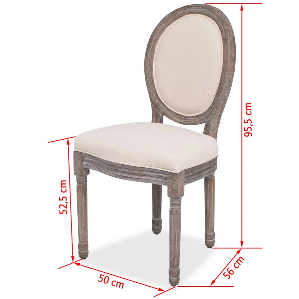 Dining Chairs 6 pcs Cream Fabric