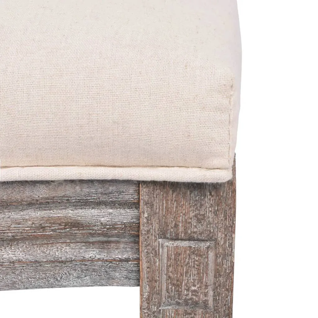Dining Chairs 6 pcs Cream Fabric