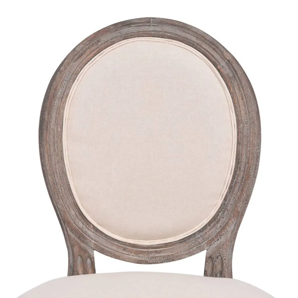 Dining Chairs 6 pcs Cream Fabric