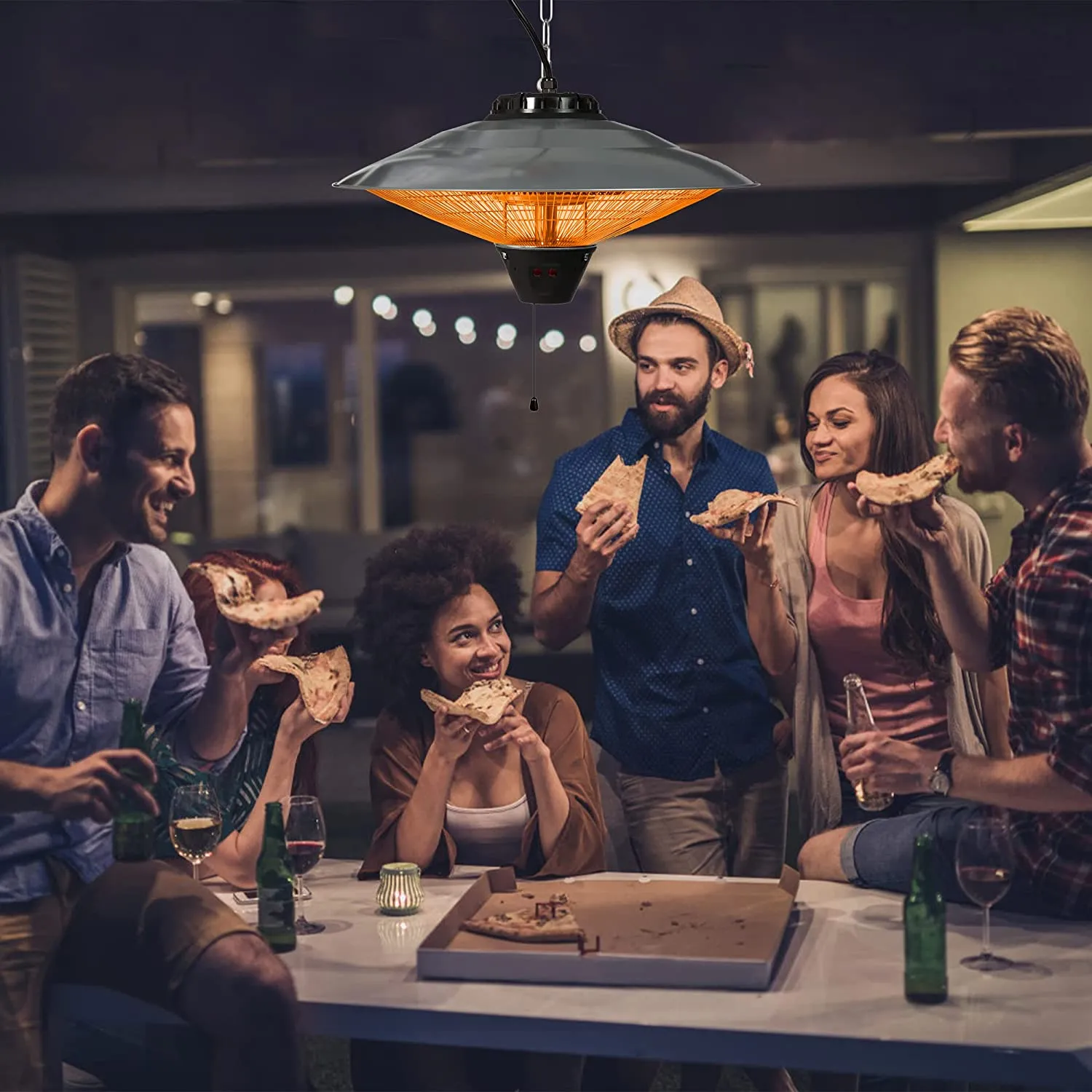 E-Macht Electric Patio Heater, Ceiling Mounted or Hanging Patio Infrared heater, Waterproof IP24