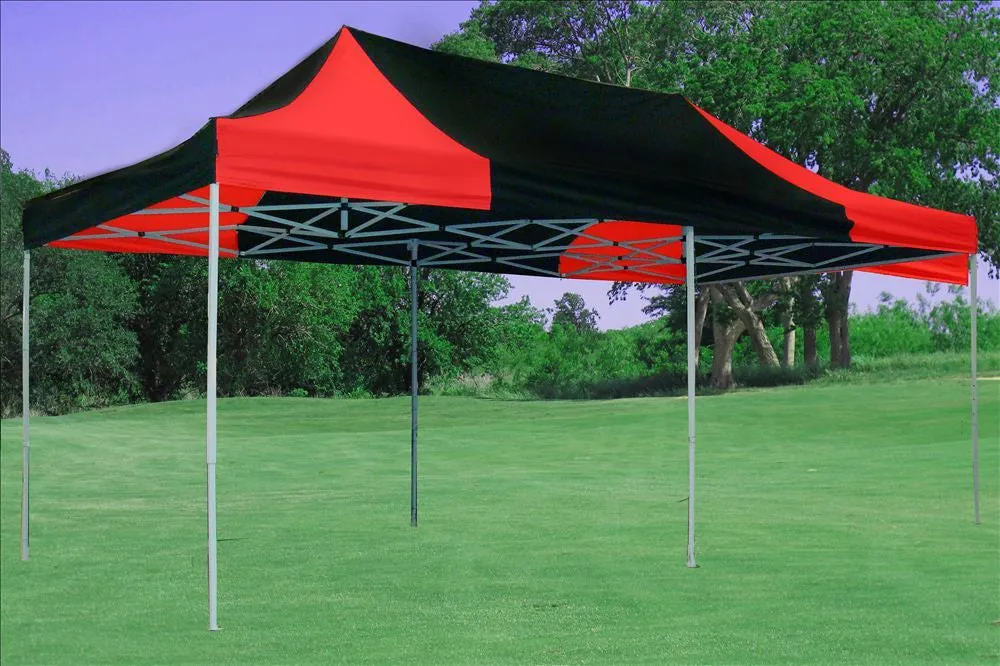 F Model 10'x20' Black Red - Pop Up Tent Pro
