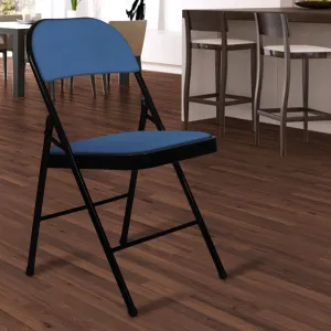 Folding Padded Blue Metal Chair
