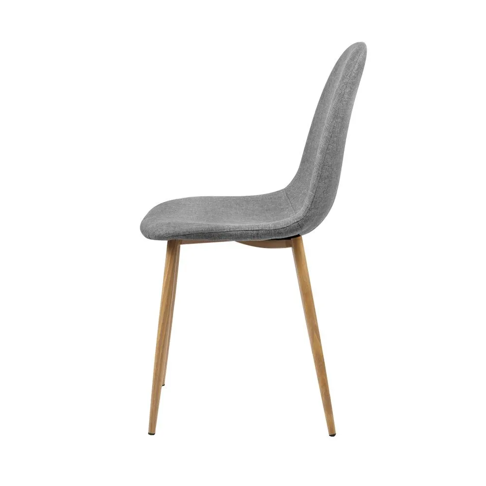 Four Adamas Fabric Dining Chairs - Light Grey