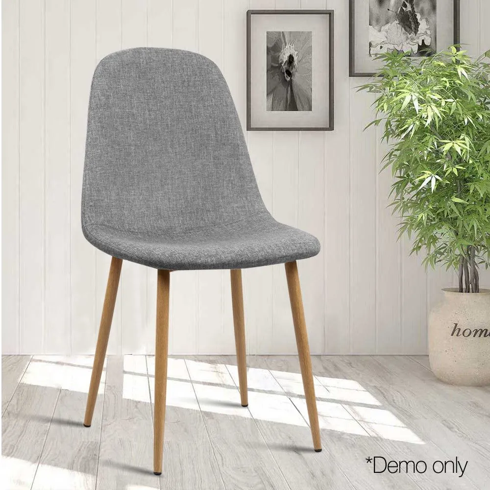 Four Adamas Fabric Dining Chairs - Light Grey