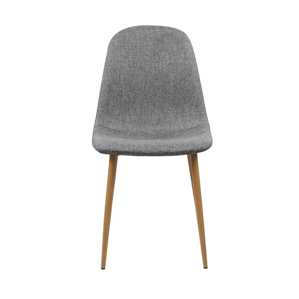 Four Adamas Fabric Dining Chairs - Light Grey