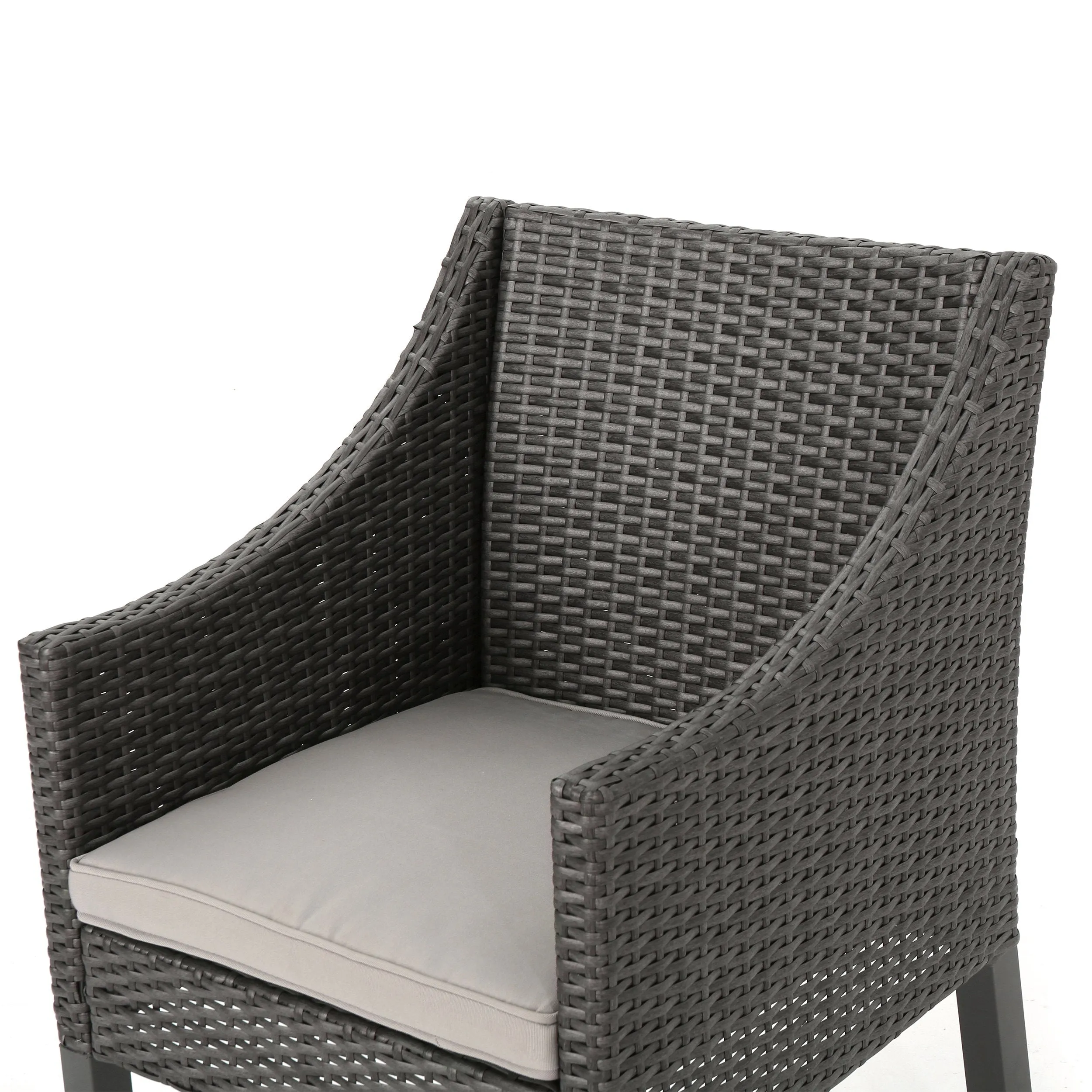 Frances Outdoor 5 Piece Wicker Dining Set with Water Resistant Cushions